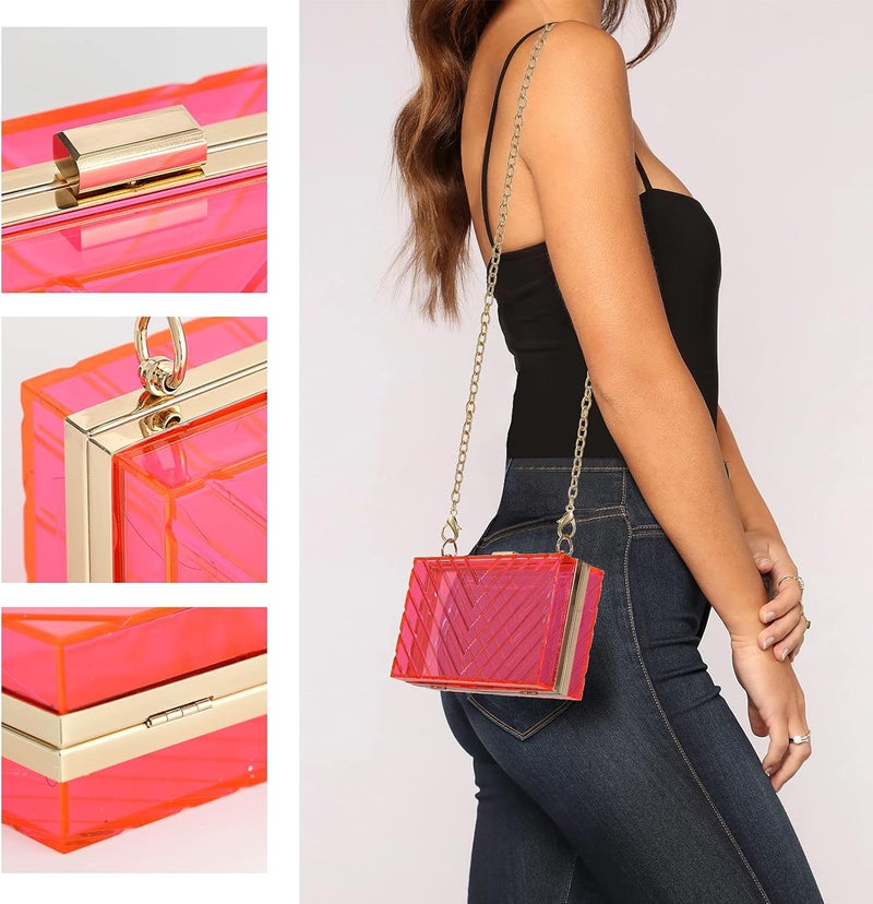 WJCD Clear Purses For Women Acrylic Clear Clutch Bag Stadium Approved - Image 4